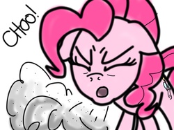 Size: 2048x1536 | Tagged: artist needed, safe, pinkie pie, g4, dust, female, mucus, sneeze cloud, sneezing, sneezing fetish, solo