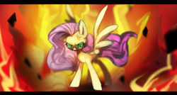 Size: 700x375 | Tagged: safe, artist:nitronic, fluttershy, g4, angry, badass, female, flutterbadass, solo