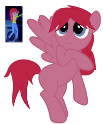 Size: 842x1014 | Tagged: safe, artist:berrypunchrules, screencap, raspberry fluff, pegasus, pony, equestria girls, g4, my little pony equestria girls: rainbow rocks, background human, equestria girls ponified, female, mare, ponified, solo