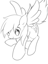 Size: 600x800 | Tagged: safe, artist:hoshi-d, rainbow dash, g4, female, grayscale, monochrome, simple background, solo