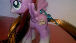 Size: 798x450 | Tagged: safe, oc, oc only, pegasus, pony, brushable, customized toy, cutie mark, female, freckles, irl, mare, pecan, pecan pie, photo, solo, toy