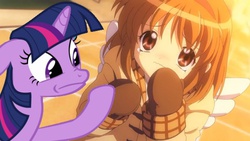 Size: 589x333 | Tagged: safe, twilight sparkle, g4, abuse, anime, crossover, crying, cute, fist, hooves, italian twilight, kanon, tsukimiya ayu, uguu