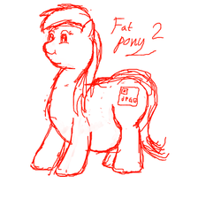 Size: 4000x4000 | Tagged: safe, artist:fatponysketches, earth pony, pony, belly, fat, first try, obese, rough sketch, solo, tablet
