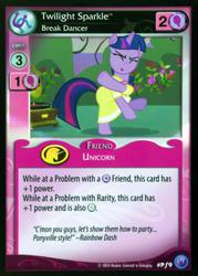 Size: 344x480 | Tagged: safe, twilight sparkle, g4, sweet and elite, canterlot nights, ccg, dancing, do the sparkle, enterplay, female, mlp trading card game, solo