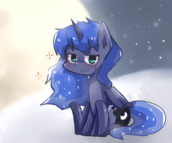 Size: 900x750 | Tagged: safe, artist:gyaheung, princess luna, alicorn, pony, g4, female, messy mane, sleepy, solo