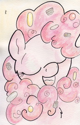 Size: 723x1131 | Tagged: safe, artist:slightlyshade, pinkie pie, g4, candy, cute, diapinkes, female, solo, traditional art