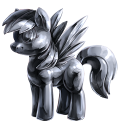 Size: 835x871 | Tagged: safe, artist:audrarius, rainbow dash, g4, female, metal, simple background, solo, transparent background