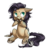 Size: 865x900 | Tagged: safe, artist:moenkin, oc, oc only, oc:silver mine, cake, eating, messy eating, simple background, sitting, solo, transparent background, unshorn fetlocks