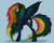 Size: 2000x1600 | Tagged: safe, artist:dreamyartcosplay, rainbow dash, ask nightmare mane 6, ask nightmare six, g4, corrupted, female, glowing eyes, nightmare rainbow dash, nightmarified, solo