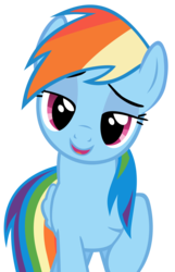Size: 3222x5000 | Tagged: safe, artist:sp1tf1re42, rainbow dash, pegasus, pony, g4, bedroom eyes, female, lidded eyes, looking at you, mare, open mouth, raised hoof, show accurate, simple background, smiling, smiling at you, solo, transparent background, vector