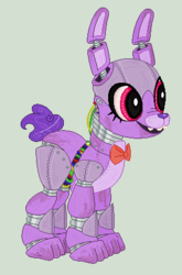 Size: 291x442 | Tagged: dead source, safe, artist:knlght-of-heart, robot, animatronic, bonnie (fnaf), creepy, five nights at freddy's, ponified, wires