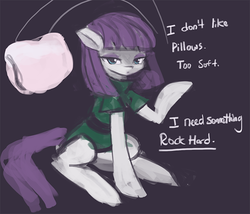 Size: 661x565 | Tagged: safe, artist:lumineko, maud pie, earth pony, pony, g4, female, pillow, solo