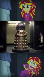 Size: 446x767 | Tagged: safe, sunset shimmer, equestria girls, g4, dalek, doctor who, exploitable meme, exterminate, meme, sunset screamer, this will end in extermination