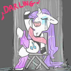 Size: 400x400 | Tagged: safe, artist:mt, rarity, g4, clothes, darling, female, flashdance, leotard, running makeup, solo