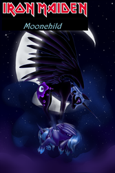 Size: 683x1024 | Tagged: safe, artist:fantaprime, edit, nightmare moon, princess luna, crying, duality, heavy metal, iron maiden, metal, moon, s1 luna