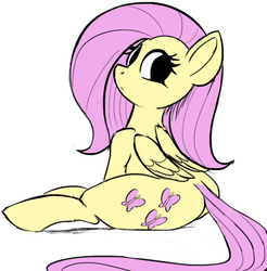 Size: 591x600 | Tagged: safe, artist:grissaecrim, fluttershy, g4, female, simple background, solo