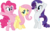 Size: 3569x2214 | Tagged: safe, artist:porygon2z, fluttershy, pinkie pie, rarity, pony, g4, my little pony: friendship is magic, putting your hoof down, bipedal, high res, simple background, transparent background, vector