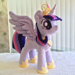 Size: 900x900 | Tagged: safe, artist:equestriaplush, twilight sparkle, alicorn, pony, g4, big crown thingy, element of magic, female, irl, jewelry, mare, photo, plushie, regalia, solo, twilight sparkle (alicorn)