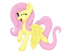 Size: 6498x5000 | Tagged: safe, artist:lace_felora, fluttershy, pegasus, pony, g4, absurd resolution, female, smiling, solo