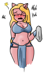 Size: 720x1202 | Tagged: safe, artist:rainysunshine, oc, oc only, oc:typhoon, anthro, belly button, breasts, cleavage, female, fetish, handkerchief, midriff, pre sneeze, red nosed, simple background, sneezing, sneezing fetish, solo, stomach, tissue, transparent background, wind