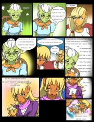 Size: 1275x1651 | Tagged: safe, artist:zoarenso, applejack, granny smith, ms. harshwhinny, earth pony, anthro, comic:harsh apples, g4, comic, harsh apples, mother, mother and daughter