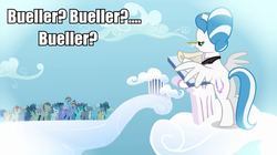 Size: 868x487 | Tagged: safe, rainbow dash, g4, cloudsdale, ferris bueller's day off, image macro, impact font, meme, younger