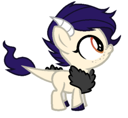 Size: 456x420 | Tagged: safe, artist:unoriginai, oc, oc only, oc:fate, draconequus, dracony, hybrid, cute, filly, freckles, interspecies offspring, offspring, offspring's offspring, parent:oc:crystal clarity, parent:oc:prince illusion, parents:oc x oc, simple background, white background