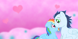 Size: 900x450 | Tagged: safe, artist:schwarzekatze4, rainbow dash, soarin', g4, female, heart, male, ship:soarindash, shipping, straight