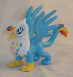 Size: 1409x1489 | Tagged: safe, artist:gryphyn-bloodheart, rainbow dash, griffon, g4, blind bag, customized toy, female, griffonized, irl, photo, rainbow griffon, species swap, toy