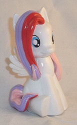 Size: 1113x1809 | Tagged: safe, artist:gryphyn-bloodheart, diamond rose, pegasus, pony, g4, customized toy, female, hooves, irl, mare, photo, sculpted, sitting, soap bottle, solo, spread wings, wings