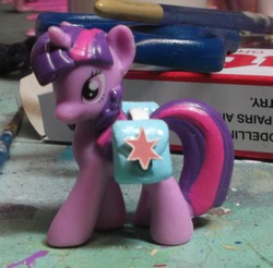 Size: 1553x1529 | Tagged: safe, artist:gryphyn-bloodheart, twilight sparkle, g4, blind bag, customized toy, female, irl, photo, saddle bag, toy