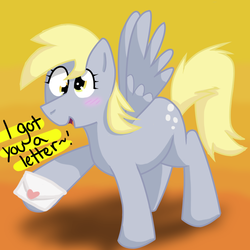 Size: 800x800 | Tagged: safe, artist:citrine-cat, derpy hooves, pegasus, pony, g4, female, letter, mail, mare, solo