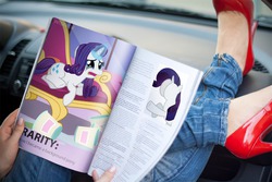 Size: 1200x800 | Tagged: safe, rarity, g4, buttface, crying, irl, magazine, photo