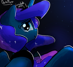 Size: 1400x1290 | Tagged: safe, artist:darkflame75, princess luna, alicorn, pony, lunadoodle, g4, bust, crying, female, looking at you, mare, solo