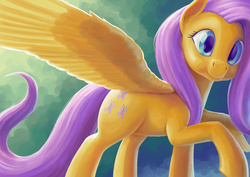 Size: 1981x1400 | Tagged: safe, artist:dahtamnay, fluttershy, pegasus, pony, g4, cute, female, mare, shyabetes, solo, spread wings, wings