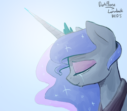 Size: 1400x1223 | Tagged: safe, artist:darkflame75, princess luna, lunadoodle, g4, crying, female, solo