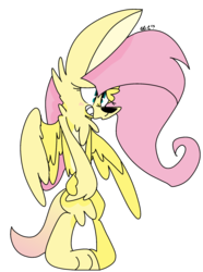 Size: 1024x1374 | Tagged: safe, artist:dizzee-toaster, fluttershy, kangaroo, g4, female, solo, species swap