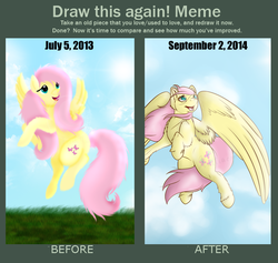 Size: 784x744 | Tagged: safe, artist:crosspone, fluttershy, g4, cloud, cloudy, draw this again, female, flying, solo, unshorn fetlocks