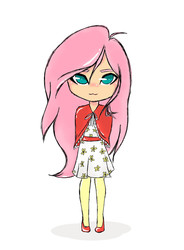 Size: 1464x1986 | Tagged: safe, artist:liliana362, fluttershy, human, g4, chibi, female, humanized, solo