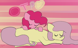 Size: 581x360 | Tagged: safe, artist:hippiehorsey, fluttershy, pinkie pie, g4, female, lesbian, otp, ship:flutterpie, shipping