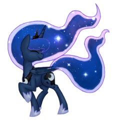 Size: 650x700 | Tagged: safe, artist:breadcipher, princess luna, lunadoodle, g4, eyes closed, female, happy, raised hoof, simple background, smiling, solo, transparent background