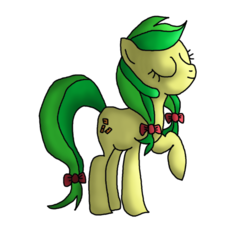 Size: 559x503 | Tagged: safe, artist:pinklafter, artist:vinylscratch12315, apple fritter, earth pony, pony, g4, apple family member, eyes closed, female, mare, raised hoof, simple background, solo, transparent background