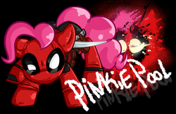 Size: 5100x3300 | Tagged: safe, artist:annakitsun3, pinkie pie, g4, absurd resolution, clothes, cosplay, costume, deadpool, female, marvel, pinkiepool, solo