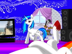 Size: 2203x1650 | Tagged: safe, artist:cloclo2388, dj pon-3, octavia melody, vinyl scratch, oc, g4, grand theft auto