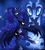 Size: 900x1000 | Tagged: safe, nightmare moon, princess luna, g4, bust, duality, full body, looking at you, spread wings, stars, wings