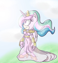 Size: 3172x3429 | Tagged: dead source, safe, artist:atomiclance, princess celestia, anthro, plantigrade anthro, g4, crossover, female, high res, solo, sonic the hedgehog (series), sonicified, style emulation