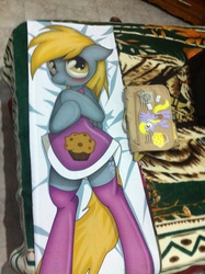 Size: 1936x2592 | Tagged: safe, artist:ratachu666, derpy hooves, pegasus, pony, g4, adorasexy, body pillow, clothes, cute, female, irl, mare, photo, sexy, socks, thigh highs