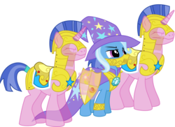 Size: 4176x3032 | Tagged: safe, artist:ruinedomega, trixie, g4, armor, illusion, ponyscape, shield, simple background, spectre, transparent background, vector