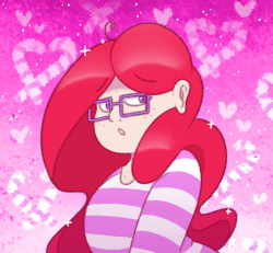 Size: 466x430 | Tagged: safe, artist:secretgoombaman12345, twist, human, g4, animated, chubby, cute, female, freckles, glasses, humanized