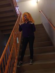 Size: 720x960 | Tagged: safe, artist:lochlan o'neil, adagio dazzle, human, equestria girls, g4, my little pony equestria girls: rainbow rocks, cosplay, female, gem, irl, irl human, photo, siren gem, solo, stairs